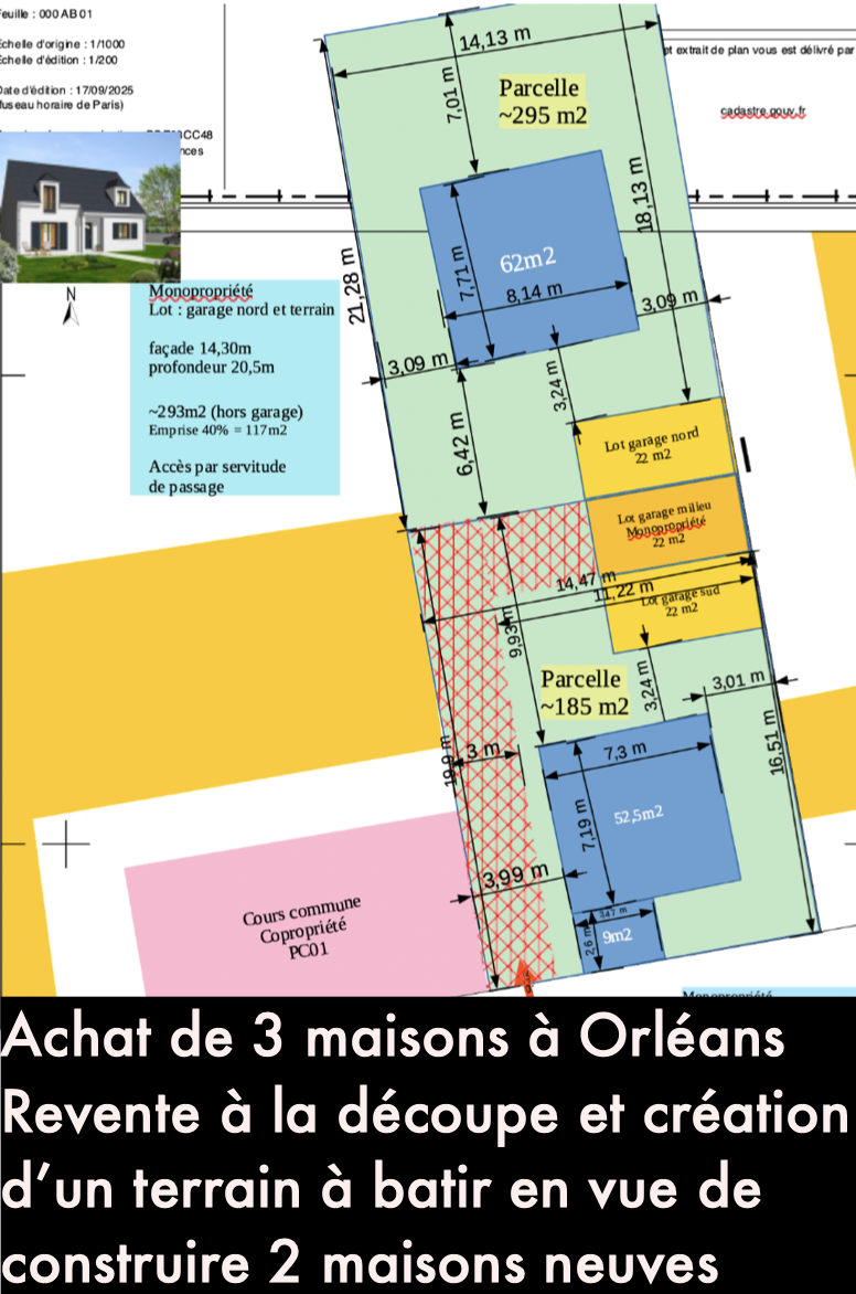 Réhabilitation de 3 maisons et d'un terrain à bâtir